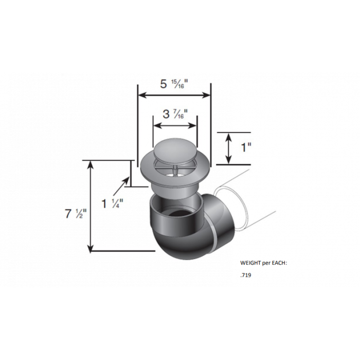 . 4" Popup Drainage Emitter with 4" Elbow, NDS 421