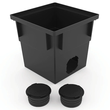 Show details for 10"ΒX10"X11"Β CATCH BASIN *NEW* INCLUDES 2 OUTLET HOLES WITH CONNECTORS AND PLUG Picture of 10"ΒX10"X11"Β CATCH BASIN *NEW* INCLUDES 2 OUTLET HOLES WITH CONNECTORS AND PLUG