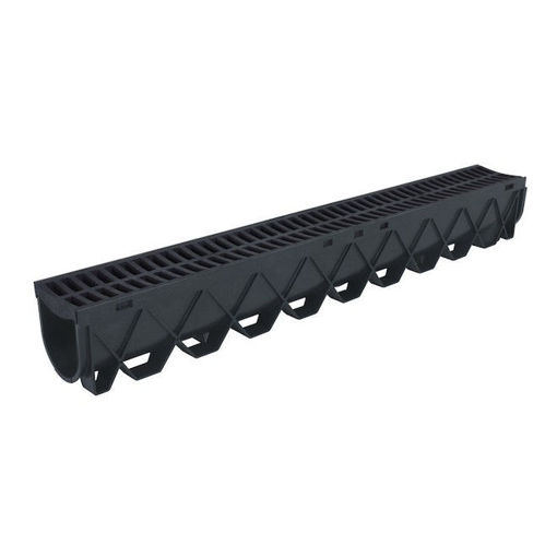 Picture of STORM DRAIN 40IN (5IN WIDTH / 3.5IN DEEP) CHANNEL COMPLETE WITH BLACK GRATE. 5 TON LOAD.