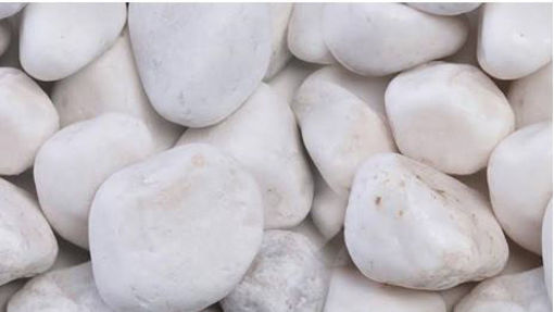 Picture of ORNATE BEACH PEBBLES 2-3" - WHITE, UNPOLISHED - 18 kg bag
